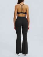Black Ruched High-Waisted Yoga 31" Pants - Image 6