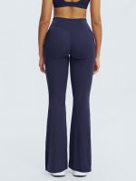 Navy Ruched High-Waisted Yoga 31" Pants - Image 4
