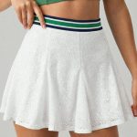 Textured Contrast Trim Sports Skirt
