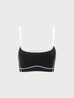 Black Contrast Strap Sports Bra -  Light Support - Image 6