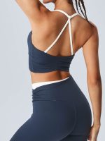 Navy Halter Sports Bra - Light Support - Image 5