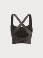 Dark Coffee Twist X-Cross Sports Bra - Light Support - Image 10