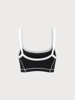 Black Contrast Strap Sports Bra -  Light Support - Image 8