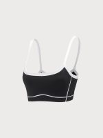 Black Contrast Strap Sports Bra -  Light Support - Image 7