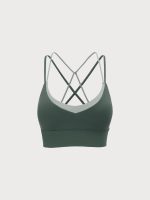 Sage Green X Cross Sports Bra - Light Support - Image 9