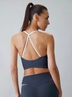 Navy Halter Sports Bra - Light Support - Image 8