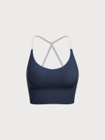 Navy Halter Sports Bra - Light Support - Image 11