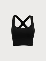 Black Twist X-Cross Sports Bra - Light Support - Image 9