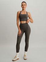 Dark Coffee Twist X-Cross Sports Bra - Light Support - Image 2