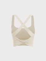 White Twist X-Cross Sports Bra - Light Support - Image 10