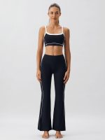 Black Contrast Strap Sports Bra -  Light Support - Image 5