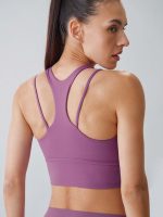 Purple Round Neck Sports Bra - Light Support - Image 2