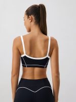 Black Contrast Strap Sports Bra -  Light Support - Image 4