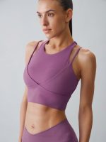 Purple Round Neck Sports Bra - Light Support