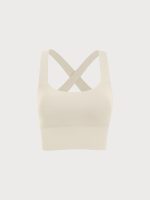 White Twist X-Cross Sports Bra - Light Support - Image 9