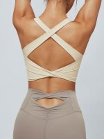 White Twist X-Cross Sports Bra - Light Support - Image 5