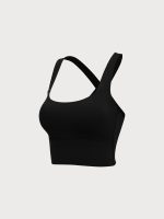Black Twist X-Cross Sports Bra - Light Support - Image 10