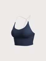 Navy Halter Sports Bra - Light Support - Image 12