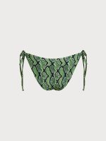 Green Snake Print Reversible Tie Bikini Bottom - Image 10