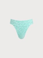 Cyan Textured High Cut Bikini Bottom - Image 6