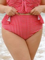 Red Gingham Plus Size Tankini Bottom