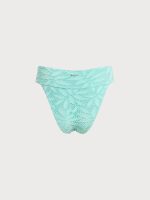 Cyan Textured High Cut Bikini Bottom - Image 7