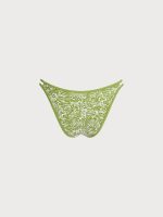 Light Green Textured Cutout Bikini Bottom - Image 9