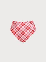 Red Natural Waisted Plus Size Tankini Bottom - Image 6