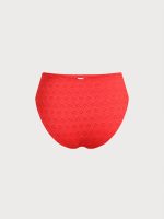Red Textured Plus Size Bikini Bottom - Image 7