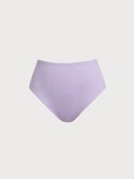 Purple Floral Textured Plus Size Bikini Bottom - Image 5