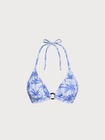 Blue Print Textured Halter Bikini Top - Image 5