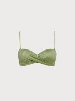 Green Textured Twist Underwire Bikini Top - Image 7