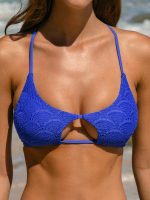 Royal Blue Cut-Out X Cross Bikini Top - Image 3