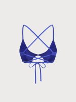 Royal Blue Cut-Out X Cross Bikini Top - Image 7