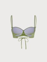 Green Textured Twist Underwire Bikini Top - Image 8