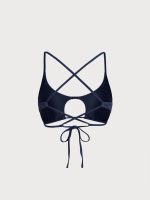Blue Cut-Out X Cross Bikini Top - Image 6