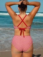 Red Gingham Plus Size Bikini Bottom - Image 2