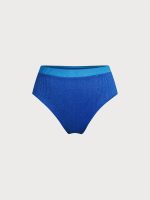 Blue High-Waist Plus Size Bikini Bottom - Image 6