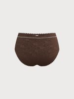 Dark Coffee Textured Plus Size Bikini Bottom - Image 7