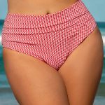 Red Gingham Plus Size Bikini Bottom