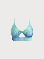 Green Cutout X Cross Plus Size Bikini Top - Image 5