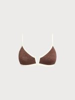 Dark Coffee V Notch X Cross Bikini Top - Image 6
