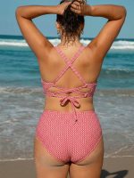 Red Gingham Plus Size Bikini Top - Image 2