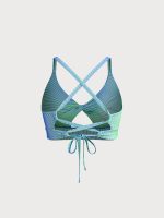 Green Cutout X Cross Plus Size Bikini Top - Image 6