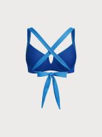 Blue Contrast V-Notch Plus Size Bikini Top - Image 7