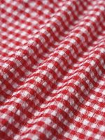 Red Gingham Knot Plus Size Bikini Top - Image 6