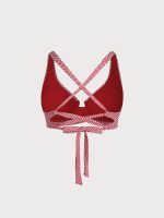 Red Gingham Plus Size Bikini Top - Image 7