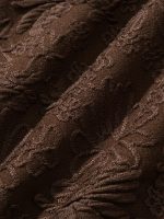 Dark Coffee Lace Ruched V-Neck Plus Size Tankini Top - Image 8