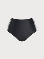 Black & White Contrast Side Plus Size Bikini Bottom - Image 5