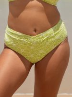 Light Green Jacquard V Cut Plus Size Bikini Bottom